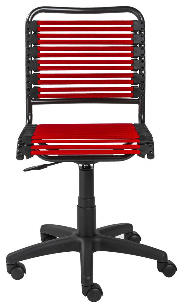 Black Swivel Adjustable Task Chair Bungee Back Steel Frame