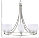 Paramount 8-Light Chandelier, Brushed Nickel, 4" White Marble Glass