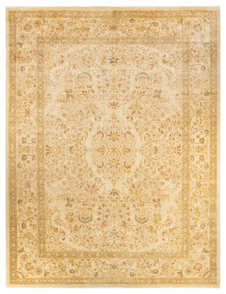 Sah One-of-a-Kind Hand-Knotted Area Rug Ivory, 9'1"x11'10"