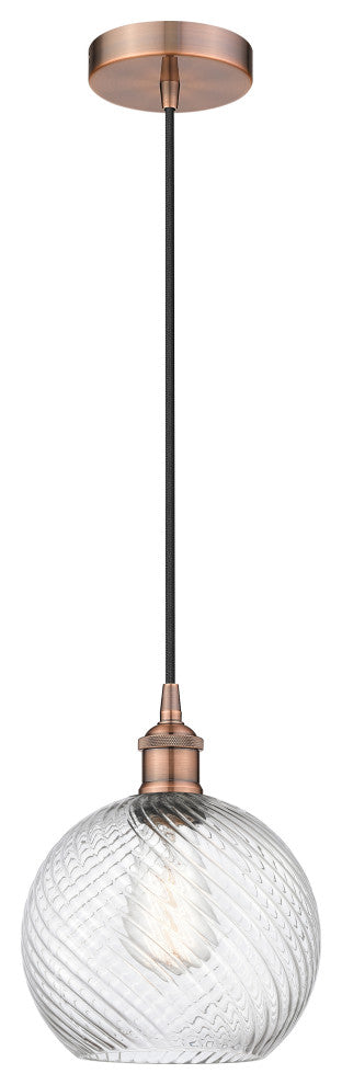 Innovations 616-1P-AC-G1214-8 1-Light Mini Pendant, Antique Copper