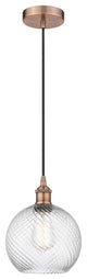 Innovations 616-1P-AC-G1214-8 1-Light Mini Pendant, Antique Copper