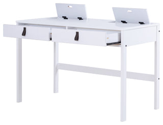 Memomad Bali Home Office Solid Wood Desk with Drawers (Off-White)
