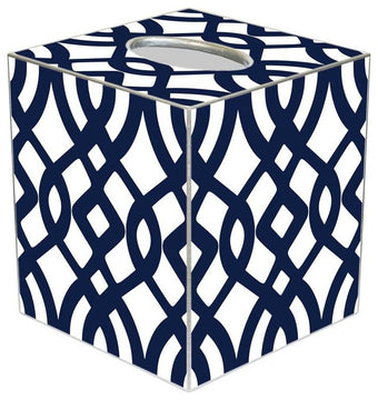 TB8025-Navy Madison Tissue Box Cover