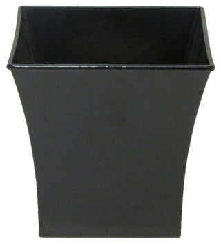 Hand Painted 7" Square Plastic Pot Planter, Black