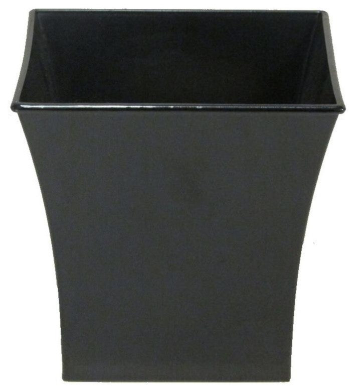 Hand Painted 7" Square Plastic Pot Planter, Black