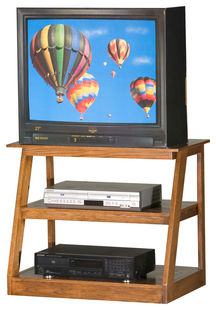 30" Open TV Cart, Yellow Oak