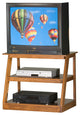 30" Open TV Cart, Yellow Oak