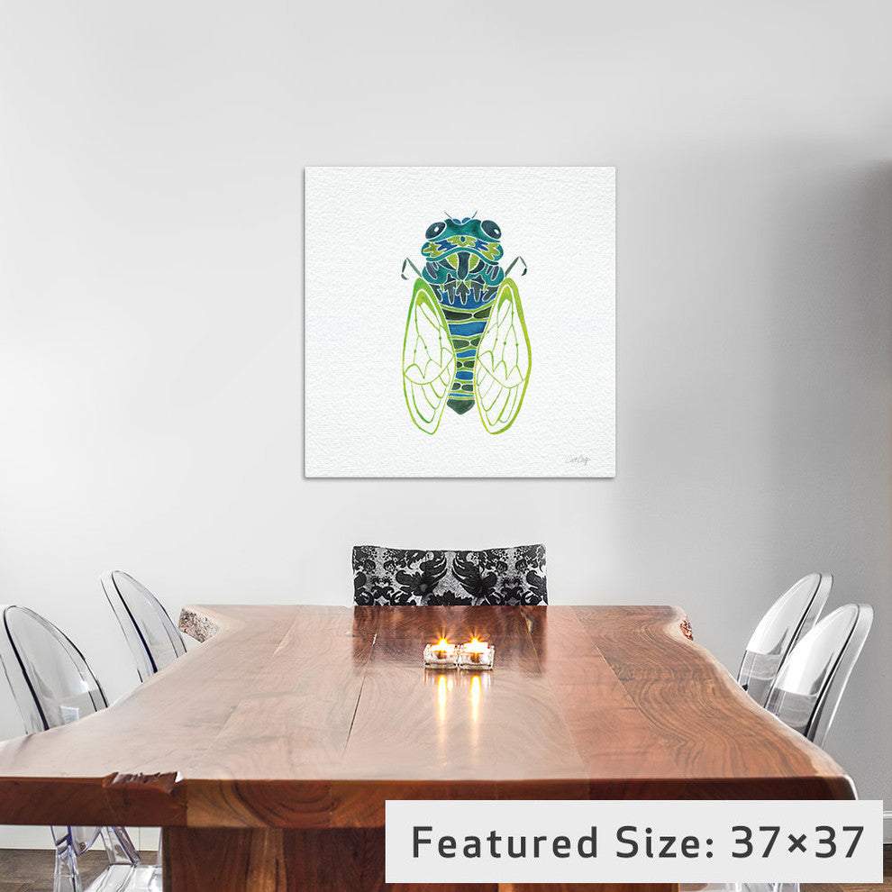 "Cicada Blue Artprint" by Cat Coquillette, 26x26x1.5