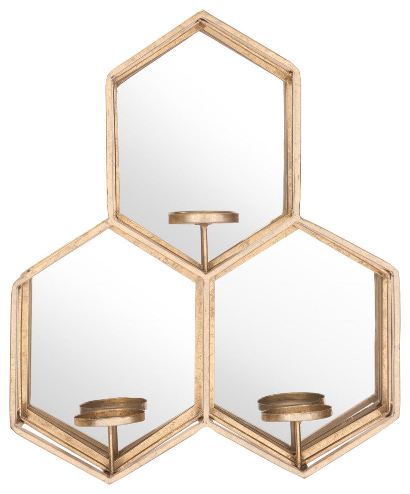 Frame Wall Mirror, Glass, Steel Metal, Gold, Bedroom Living