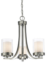 3 Light Chandelier Brushed Nickel