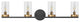 Black 4-Light Clear Cylinder Glass Design Bathroom Vanity Light