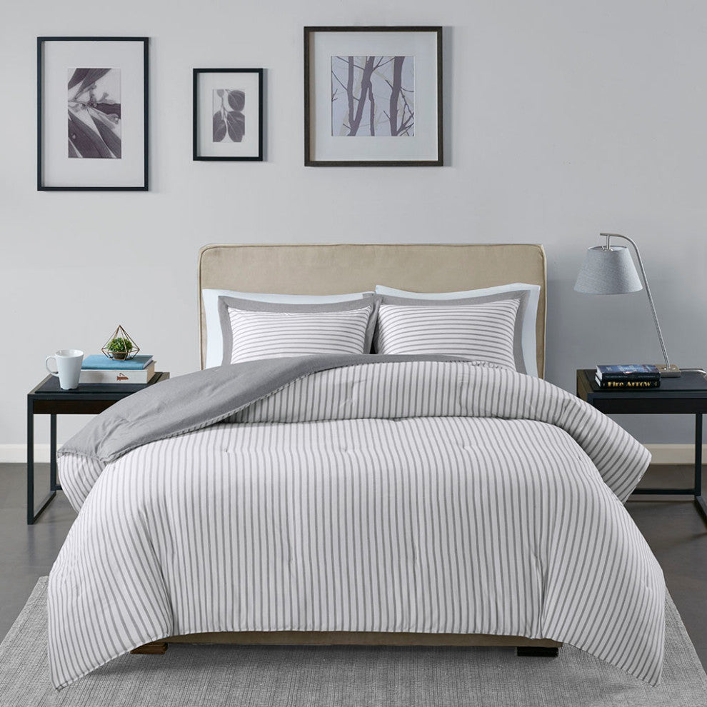Madison Park Essentials Hayden Reversible Stripe Down Alternative Comforter Set