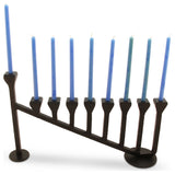 Blacksmith Handmade 9 Branch Iron Hanukkah Menorah Candle Holder