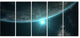 "Sunrise in Earth From Space" Contemporary Landscape Wall Art, 5 Panels, 60"x28"