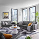 Tufted Loveseat and Sofa Set, Faux Leather, Silver Gray, Modern, Lounge
