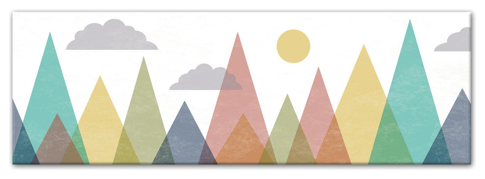Abstract Mountainscape 12x36 Black Framed Canvas