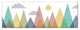Abstract Mountainscape 12x36 Black Framed Canvas