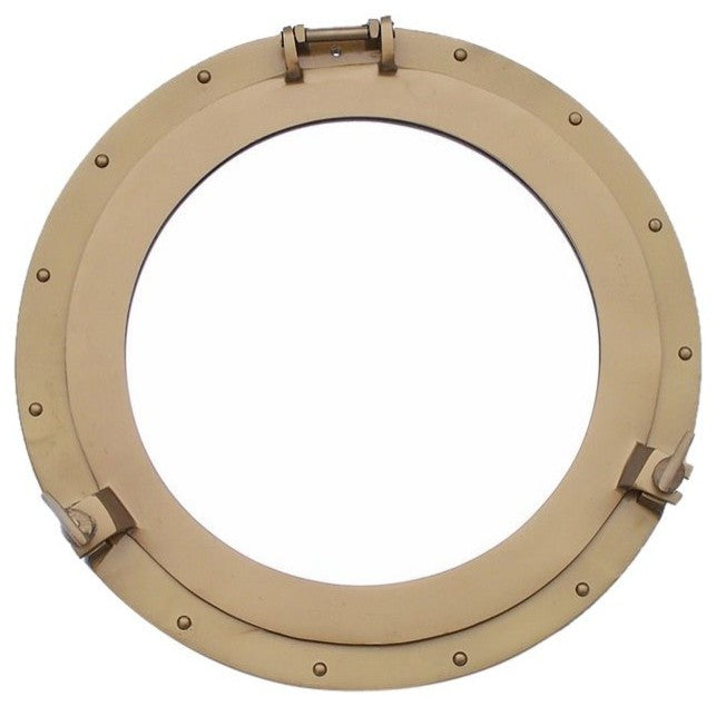 Deluxe Class Antique Brass Porthole Wndow 24'', Porthole Decoration, Nautical