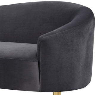 Ritz Velvet Upholstered Sofa, Grey