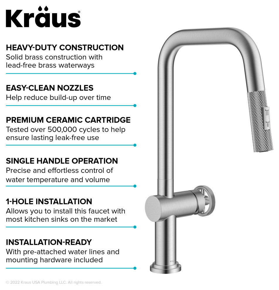 Urbix Bridge Kitchen Faucet, Spot Free Stainless Steel, Kpf-3126sfs