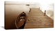 Albufera Lake Wetlands Pier, Boat Canvas Art Print, 32"x16"