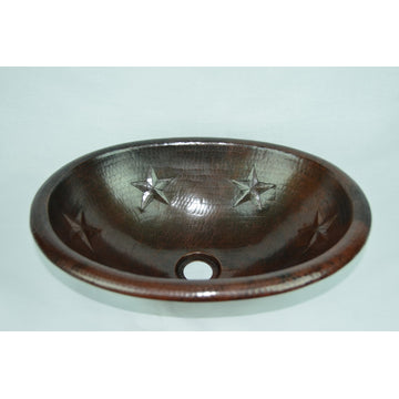 Star Top Mount Hand Made Copper Sink
