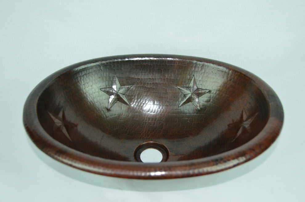 Star Top Mount Hand Made Copper Sink