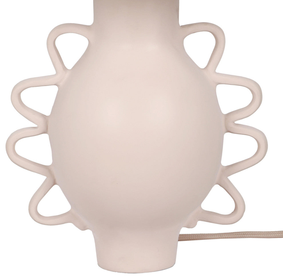 Hazza Pleated Table Lamp, Cream