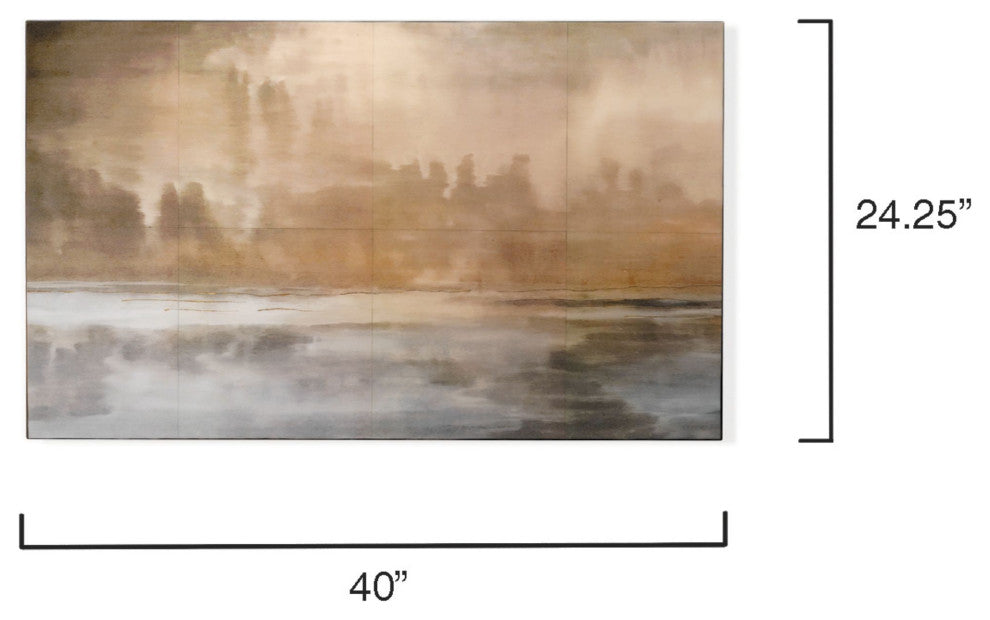 Cloudscape Wall Art, Taupe and Slate Lacquer