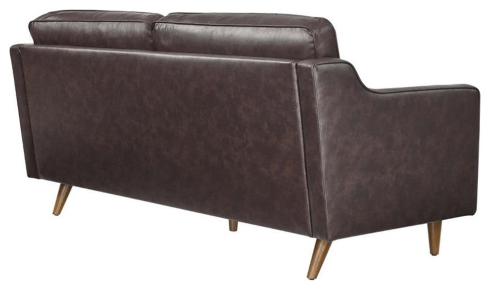 Impart Genuine Leather Sofa, Brown