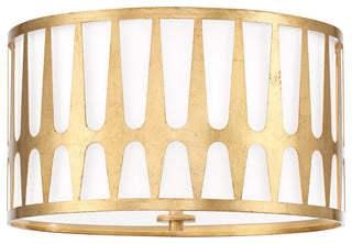 Crystorama Lighting Group ROY-800 Royston 3 Light 18"W Flush - Antique Gold