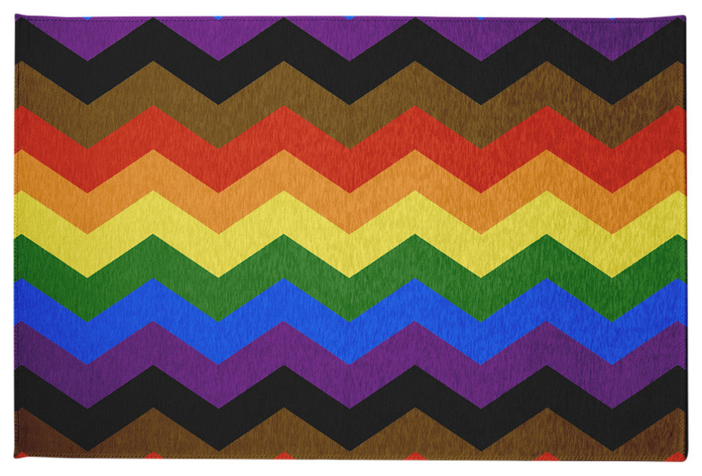 Inclusive Pride Chevron Chenille Rug, Inclusive Pride Chevron, 2'x3'