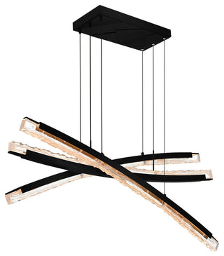 Saber Integrated LED Chandelier, Black, 50 Inches