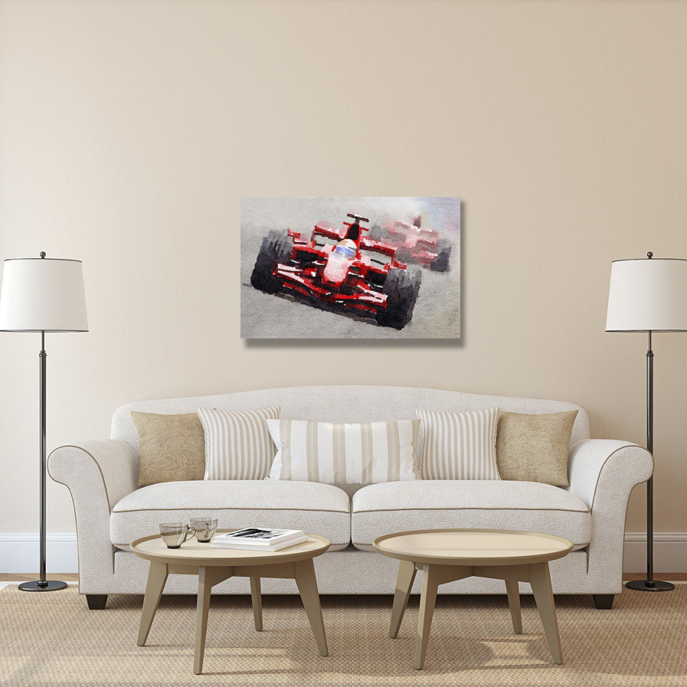 "Ferrari F1 Race Watercolor" Fine Art Print
