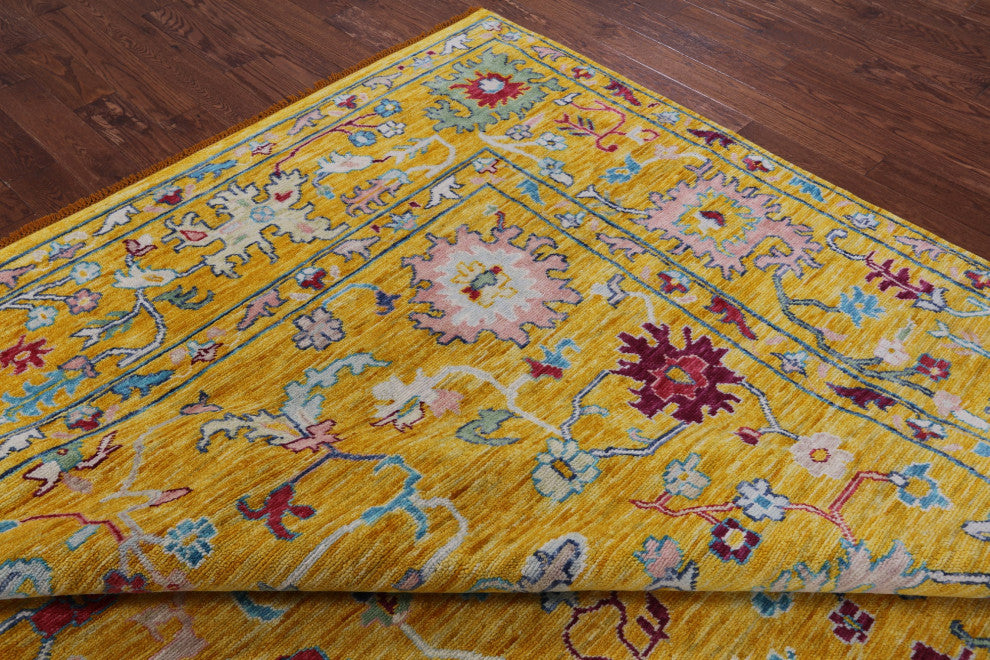11' Square Turkish Oushak Hand Knotted Wool Rug - Q13353