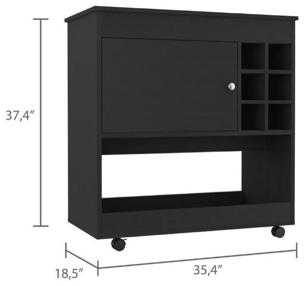 Lotus Bar Cart, Black