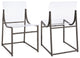 Set of 2 Acrylic Dining Side Chairs, Clear and Black Nickel