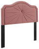 Kristin Pleated Performance Velvet King/California King Headboard-Dusty Rose