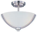 Maxim 20031 Deven 3 Light 14"W Semi-flush Bowl Ceiling Fixture - Satin Nickel /