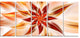 Dance of Brown Exotic Flower, Floral Canvas Art Print, 60"x28", 5 Panels