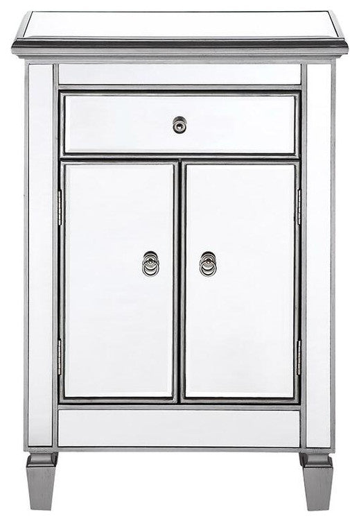 1 Drawer 2 Door Cabinet 24" X 12" X 36" In Silver Paint