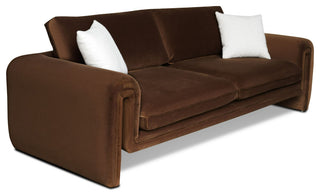 Divani Casa Bentley Modern Brown Velvet Sofa