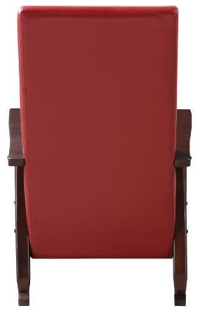 Raina Rocking Chair Red Pu  Espresso