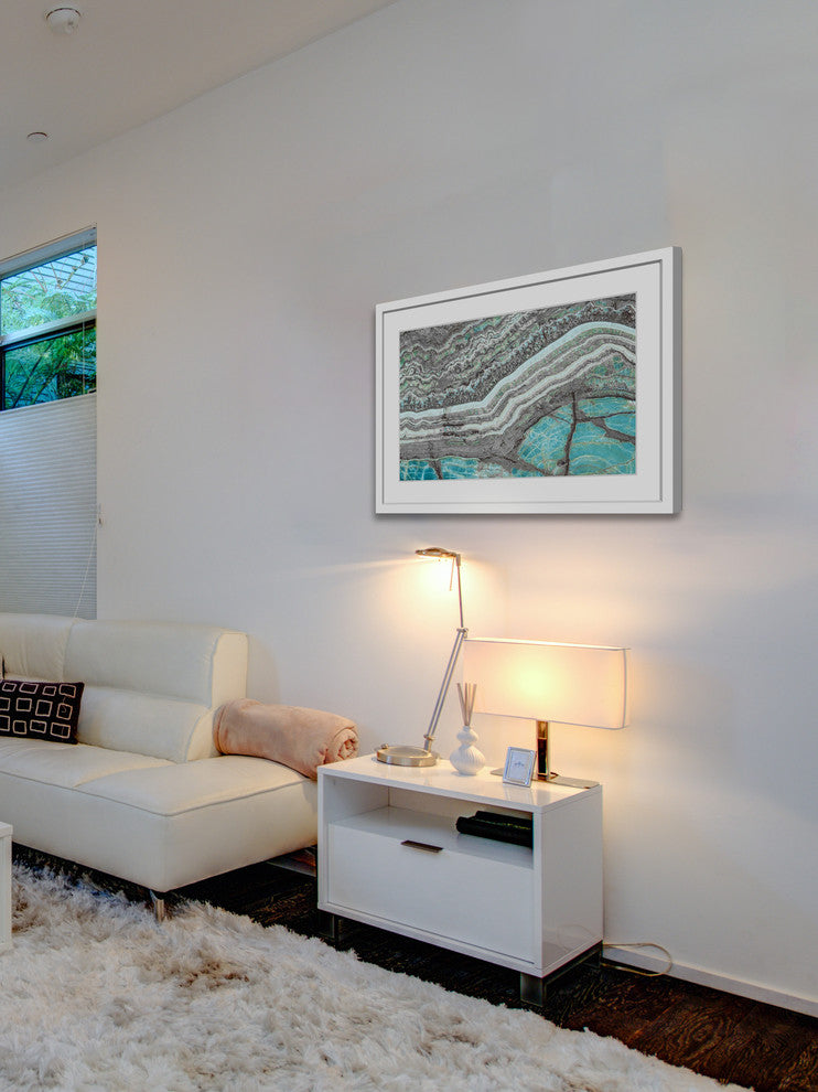 "Aqua Layers" Framed Painting Print