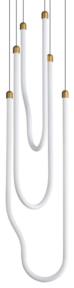 ET2 E24983 Soleil 13"W Multi Light Pendant - Natural Aged Brass