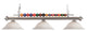 Shark 3 Light Billiard in Brushed Nickel with White Mottle Glass