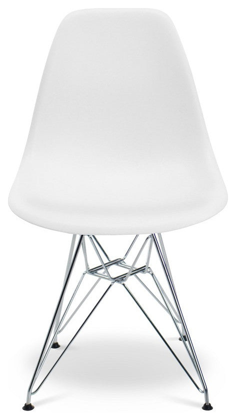 Eiffel Chair With Chrome Base (Set Of 4), White