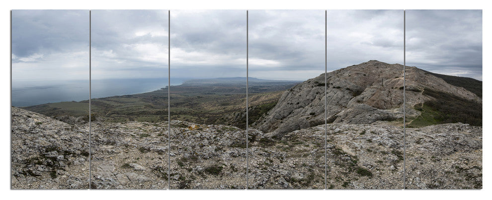 Rocky Mountain Peak Panorama, Landscape Canvas Art Print, 70"x28", 6 Panels