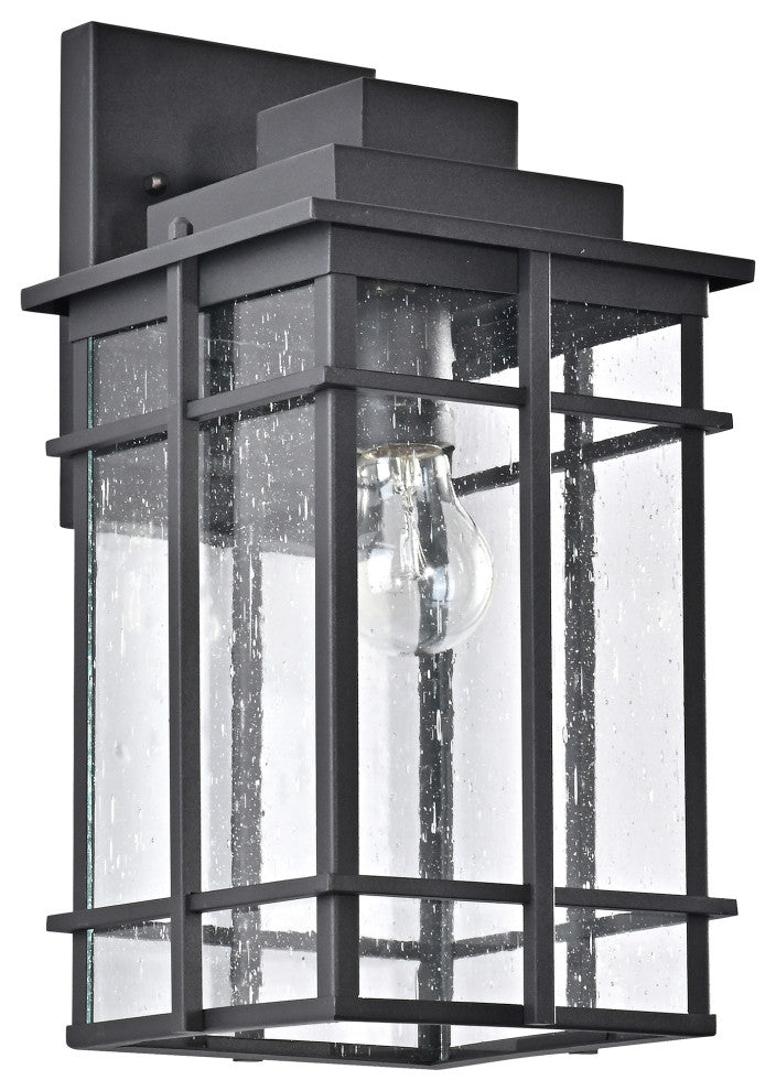 CHLOE Lighting Kenneth Transitional 1-Light Textured Black Outdoor Wall Sconce