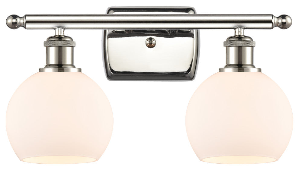Innovations 516-2W-PN-G121-6 2 Light Bath Vanity Light, Polished Nickel